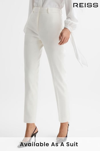 Reiss Off White Mila Slim Fit Wool Blend Suit Trousers (798129) | £168