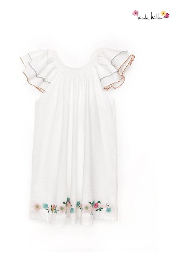 Nicole Miller Cotton White Dress (798420) | £54 - £57