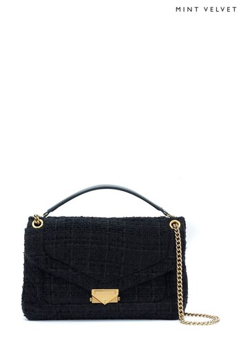Mint Velvet Black Boucle Cross-Body Bag (798461) | £109