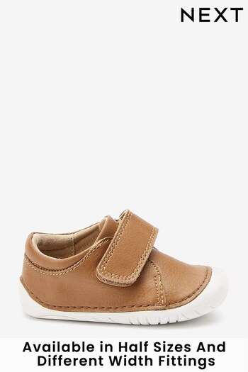 Tan Brown Wide Fit (G) Crawler Shoes (798526) | £24