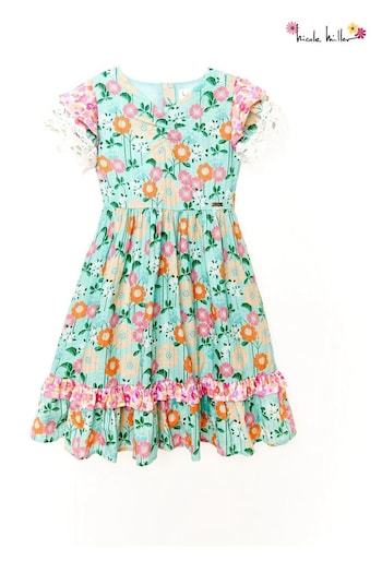 Nicole Miller Green Mixed Floral Dress (798628) | £50 - £53
