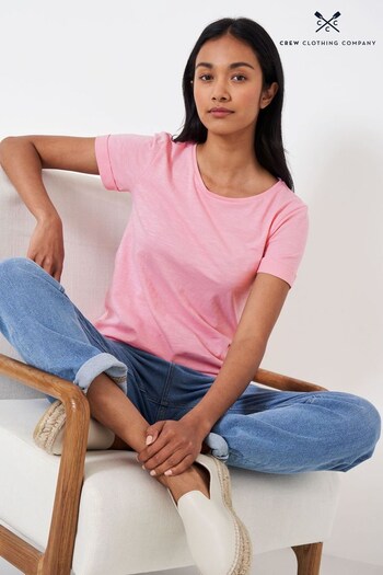 Crew Clothing Company Pink Perfect Crew Slub T-Shirt (799150) | £22