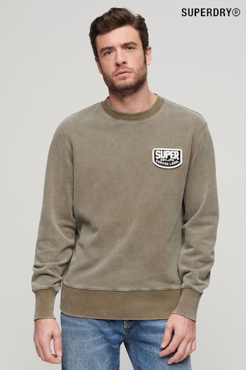 Superdry Green Mechanic Loose Fit Crew Sweat Top (799542) | £55