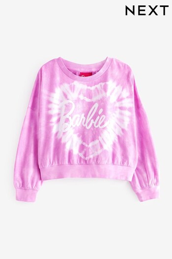 Barbie Pink Tie Dye License Long Sleeve Cuffed Sweat Top (3-16yrs) (799654) | £16 - £21