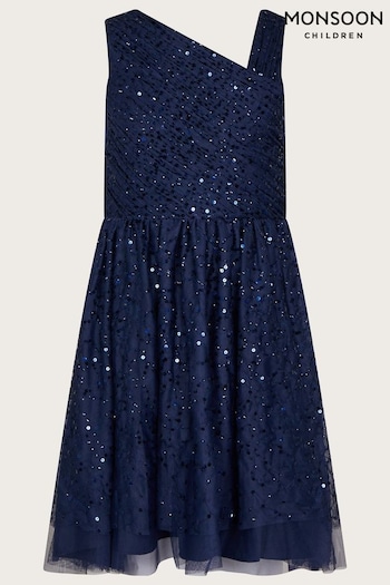 Monsoon Blue Abigail One Shoulder Prom Dress (799758) | £75 - £80
