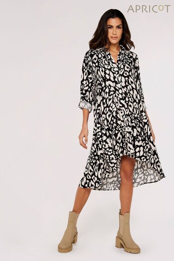 Apricot Black/White Cheetah Oversized Shirt Dress (799831) | £30