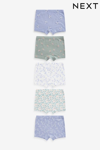 Blue/Pink Ditsy Floral slip Shorts 5 Pack (2-16yrs) (799875) | £13 - £19