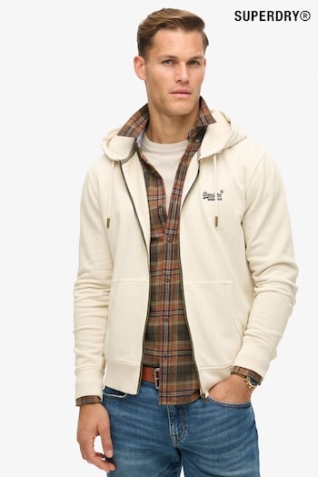 Superdry Washed Chalk Essential Logo Washed Zip Hoodie (799892) | £60