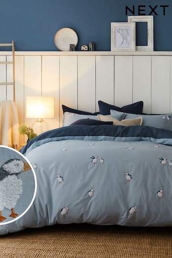 Blue Tufted Puffin Duvet Cover and Pillowcase Set (7J6322) | £40 - £70