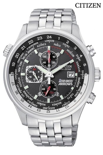 Citizen Gents Silver Tone Red Arrows World Time Watch (7ZD409) | £299