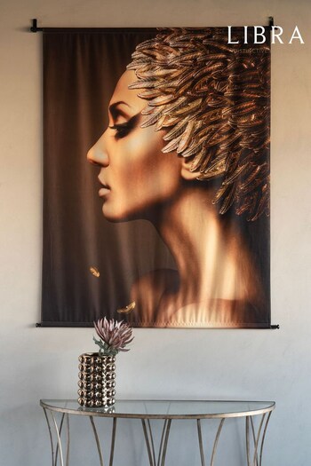Libra Gold Golden Feather Ballerina Velvet Wall Hanging (800080) | £199