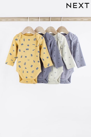 Multi Baby Long Sleeve Rib Bodysuits 4 Pack (800320) | £15 - £17