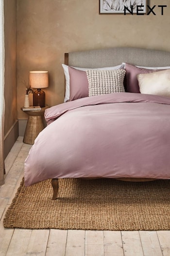 Lilac Purple Collection Luxe 200 Thread Count 100% Egyptian Cotton Percale Duvet Cover And Pillowcase Set (800518) | £30 - £65
