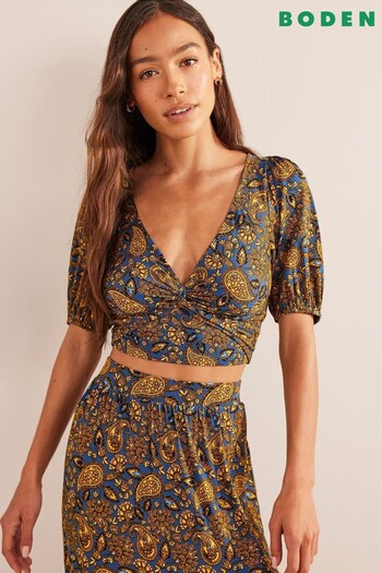 Boden Gold Cropped Twist Detail Top (800867) | £40