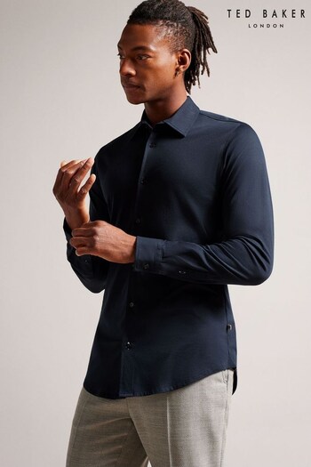 Ted Baker Navy Blue Marros Long Sleeve Jersey Shirt (800983) | £80