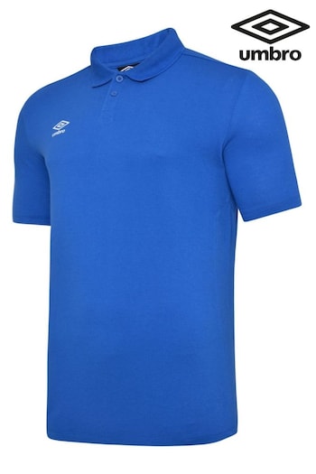 Umbro Blue Club Essential lace-up Polo Shirt (801621) | £25