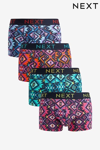 Bright Aztec Pattern 4 pack Hipsters (801869) | £24