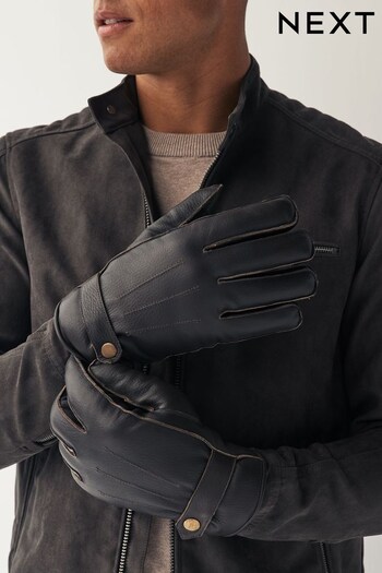 Brown Borg Lined Leather Gloves (802034) | £26