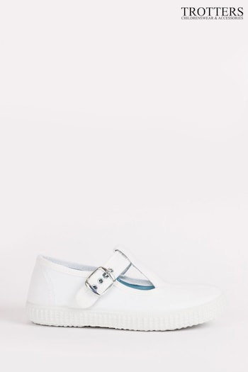 Trotters London White Nantucket Canvas Shoes (802474) | £26 - £34