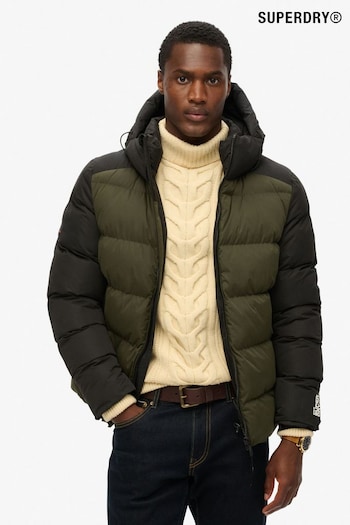 Superdry Black Colourblock Hood Colour Block Sport Puffer Jacket (802748) | £110