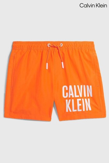 Calvin Klein Boys Orange Medium Drawstring Swim Keyhole Shorts (803202) | £50