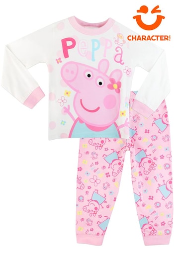 Character Pink Floral Peppa Pig Printed Long Sleeve Pyjamas (803224) | £17