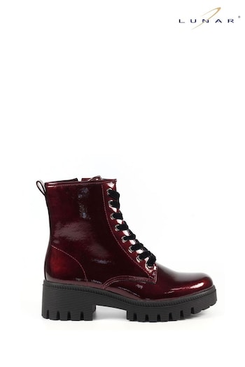 Lunar Burgundy Red Danni Patent Ankle Boots (803324) | £60