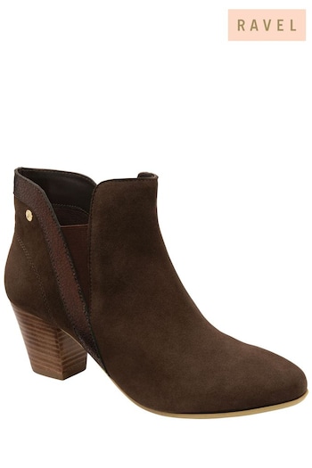 Ravel Brown Suede Leather Ankle Boots (803446) | £95