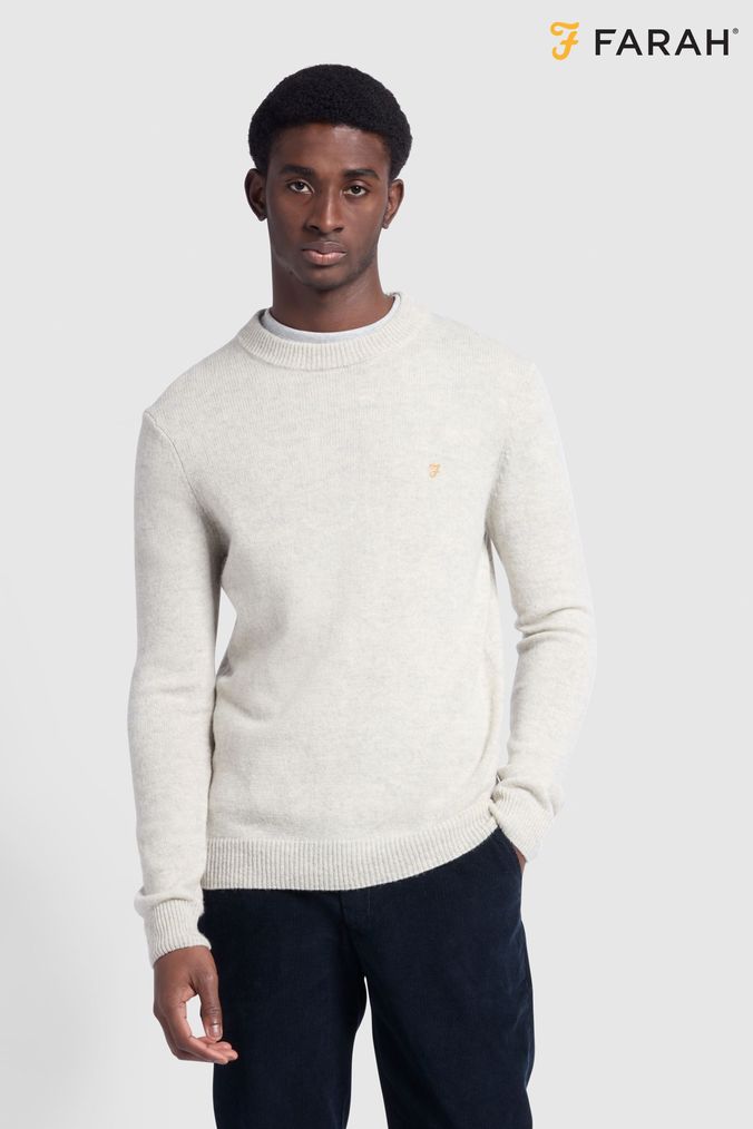 Buy Men s Farah Grey Jumpers Knitwear Online FhyzicsShops