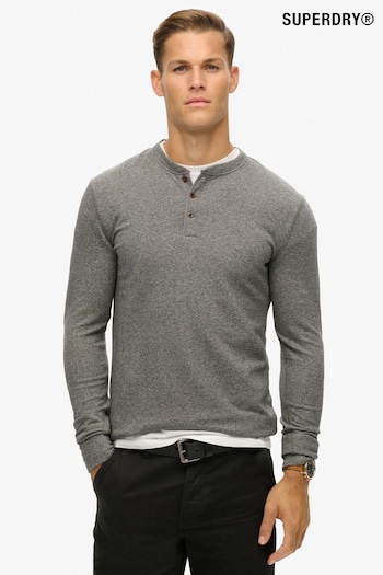 Superdry Heritage Dark Grey Merchant Grandad Top (803971) | £45