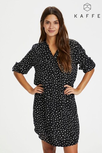 Kaffe Marana Black Long Sleeve Shirt Dress (804430) | £60