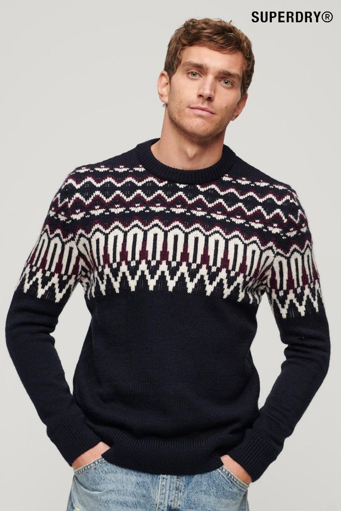 Superdry fairisle jumper mens top