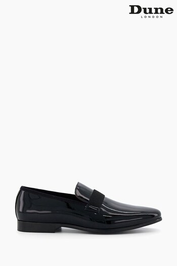 Dune London Slade Patent Grosgrain Black Loafers (804878) | £125