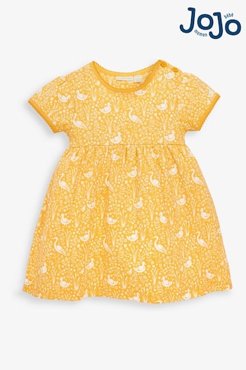 JoJo Maman Bébé Yellow Girls' River Duck Summer Dress (804939) | £19