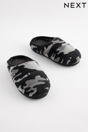 Grey Camo Sporty Mule Slippers (805124) | £12 - £16