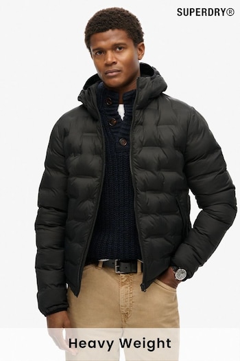 Superdry Black 100% Cotton Hooded Quilted Puffer Jacket (805225) | £120