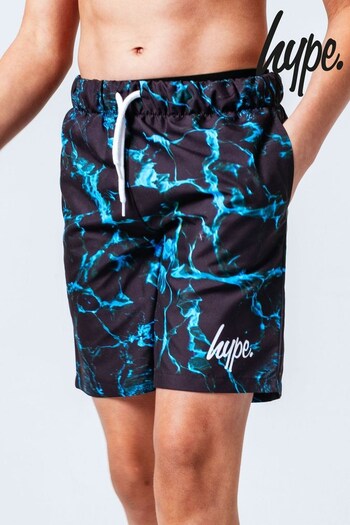 Hype. Black Blue Marble Print Swim lotan Shorts (805384) | £25