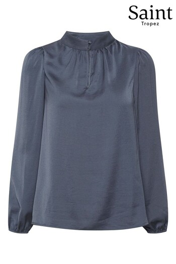 Saint Tropez Blue Laireen Long Sleeve Blouse (805813) | £50