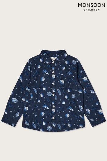 Monsoon Blue Space Print Shirt (806073) | £19 - £22