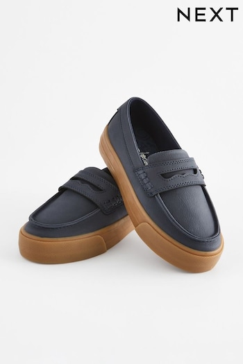 Navy Penny Loafers (806096) | £22 - £29