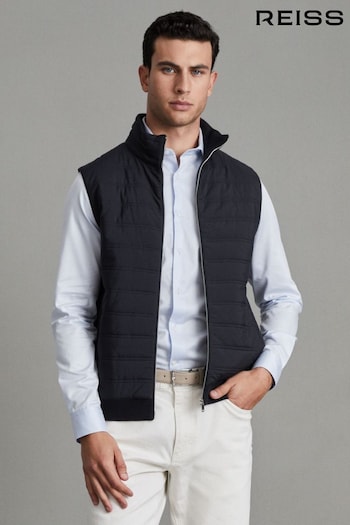 Reiss Navy William Quilted Gilet (806163) | £138