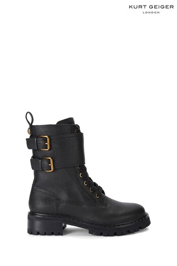 Kurt Geiger London Brooke Combat Black Boots (806359) | £239