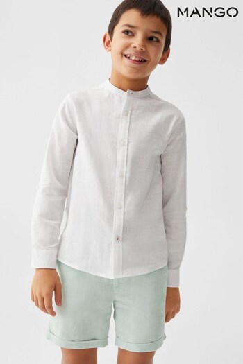 Mango Mao Collar Linen Shirt (806380) | £18