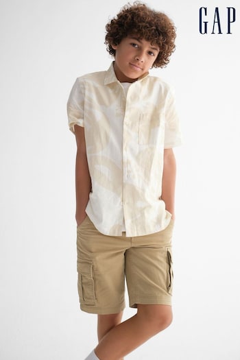 Gap Brown Cotton Twill Cargo belted Shorts (6-13yrs) (806456) | £25