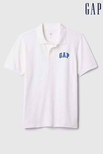 Gap White Logo Short Sleeve Polo Bowler Shirt (806580) | £14
