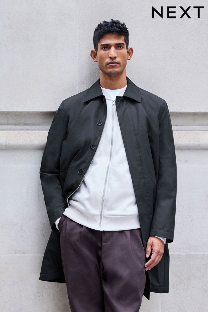 Men s Trench Coats Trench Coat with Hood Next UK
