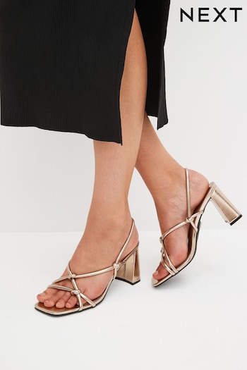 Gold Forever Comfort® Knotted Block Heel Sandals (806826) | £38