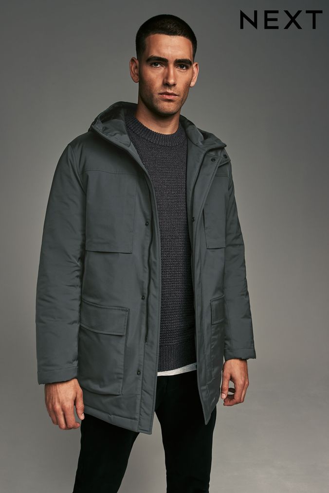 Grey raincoat mens outlet
