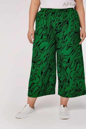 Apricot Green Swirling Waves Waist Culottes (807070) | £35
