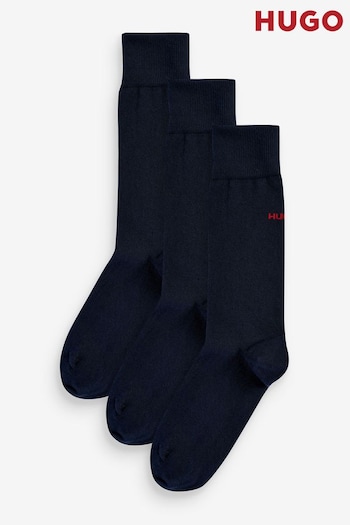 HUGO Regular Length Logo Socks 3 Pack (807347) | £20